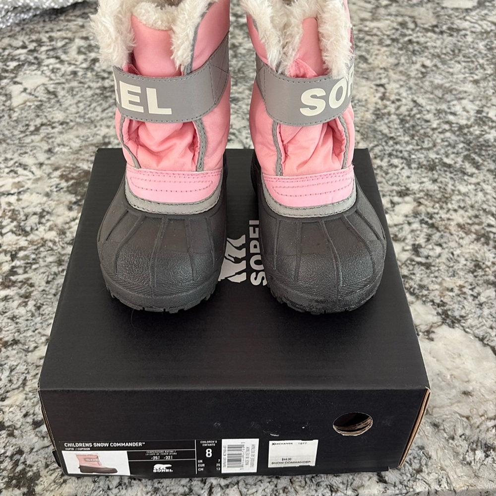Sorel pink snow commander boots